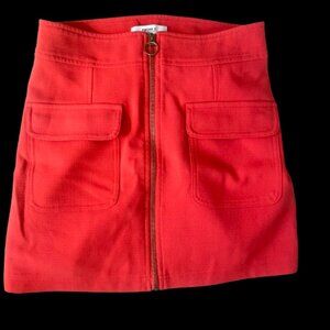 🍒f21red zip up mini skirt